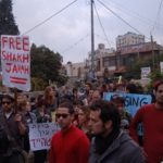 Protest at eviction of Palestinian residents